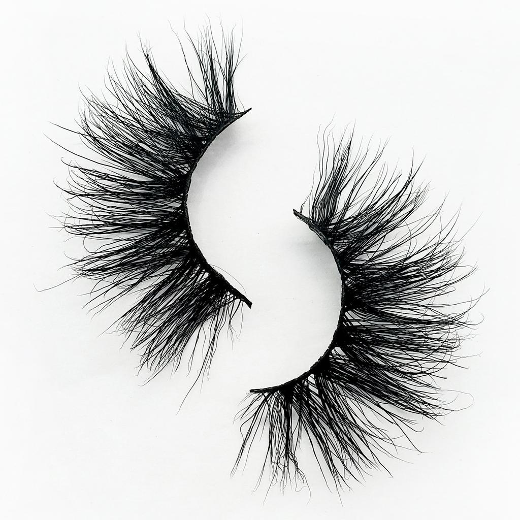 25MM False Eyelashes Dramatic Volume 3D Mink Lashes Long Thick Soft Reusable 1 Pair Faux Lashes Natural Look