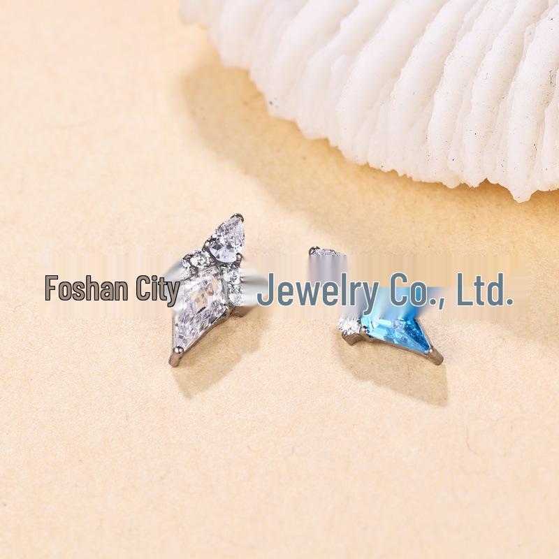 Titanium Alloy Rhombus Zirconium Ear, Lip, and Tongue Piercing Studs