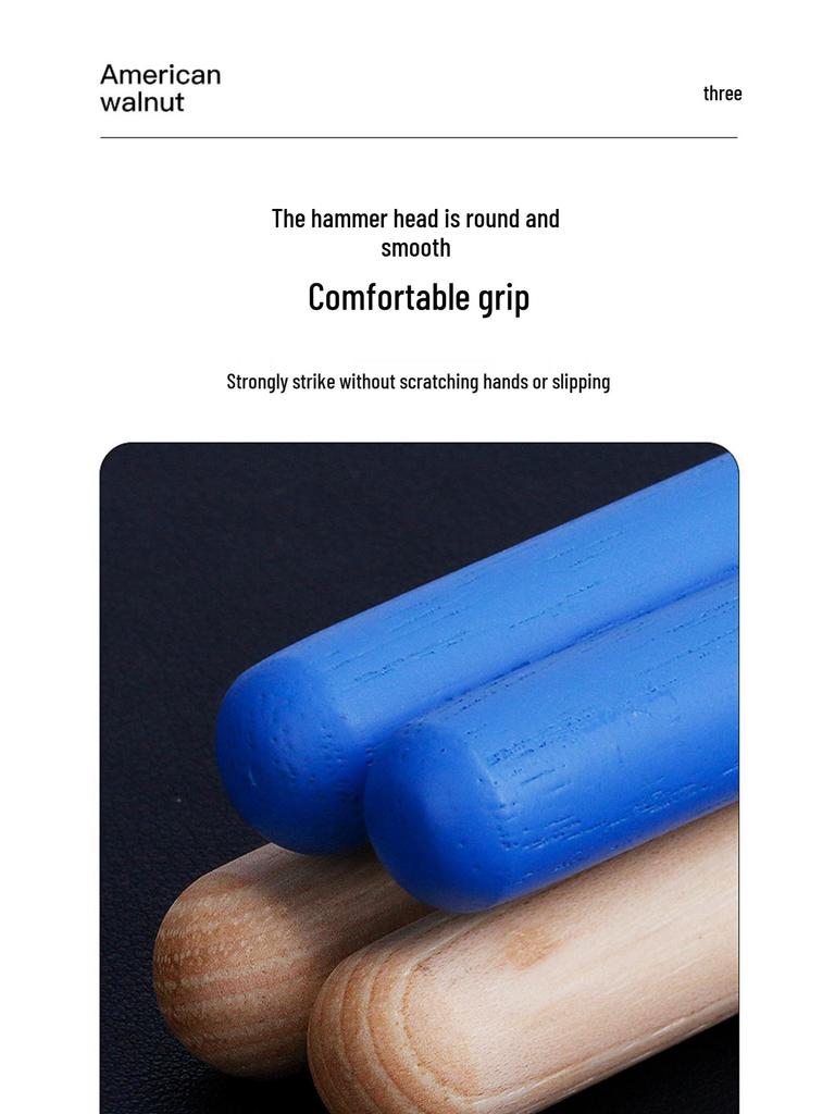 Han Lan Huo Solid Wood Drumstick Holder & Stand for 5A/7A Children's Drumsticks, Walnut Wood