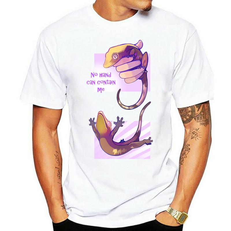 No Hand Can Contain Me T Shirt Crested Gecko Herthatdraws Gecko Reptile Graphic Tops Men Women Casual Streetwear Camisetas S