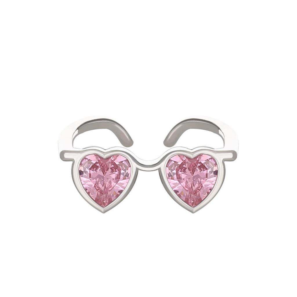 Interessanter Hip-Hop-Fingerring mit schrulligem Design, personalisierte Kreativität, Mini-Fingerbrillenring, verstellbare Öffnung, Fingerring für Paare