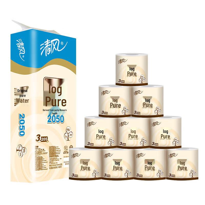 Qingfeng Natural Wood Pulp 3-Ply Toilet Paper