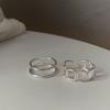 Stackable Geometric Square Open Ring Women's Trendy Niche Design Cold Wind Adjustable Index Finger & Tail Ring Party Jewelry