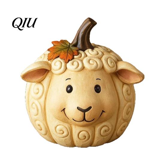 Seasonal Farmhouse Room Accents Artificial Pumpkin Decor, Cute Animals Decorative Pumpkins, Thanksgiving Resin Pumpkins Compact Outdoor Patio