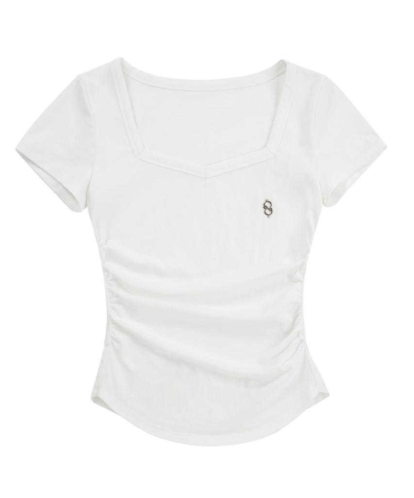 Leijeumiya Margaret Slim Crop T-Shirt [White]