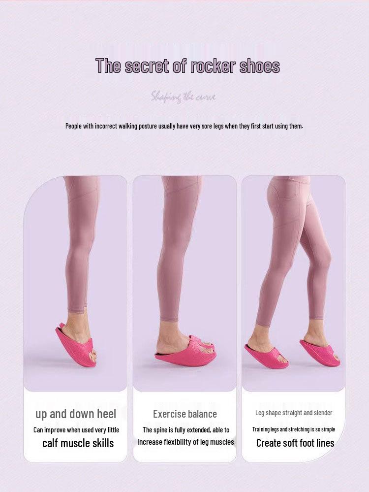 Balance Boost Schaukel-Schuhe: Dicke Sohle, Höhenvergrößernd, Yoga-Dehnung, Hausschuhe