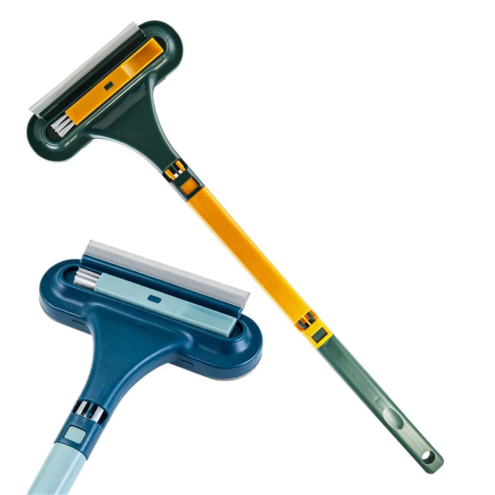 

Long Handle Cleaning Brush for Screens and Glass 2 in 1 Window Screen Cleaner with Removable Brush Head and Squeegee for Easy Maintenance One Size жовтий