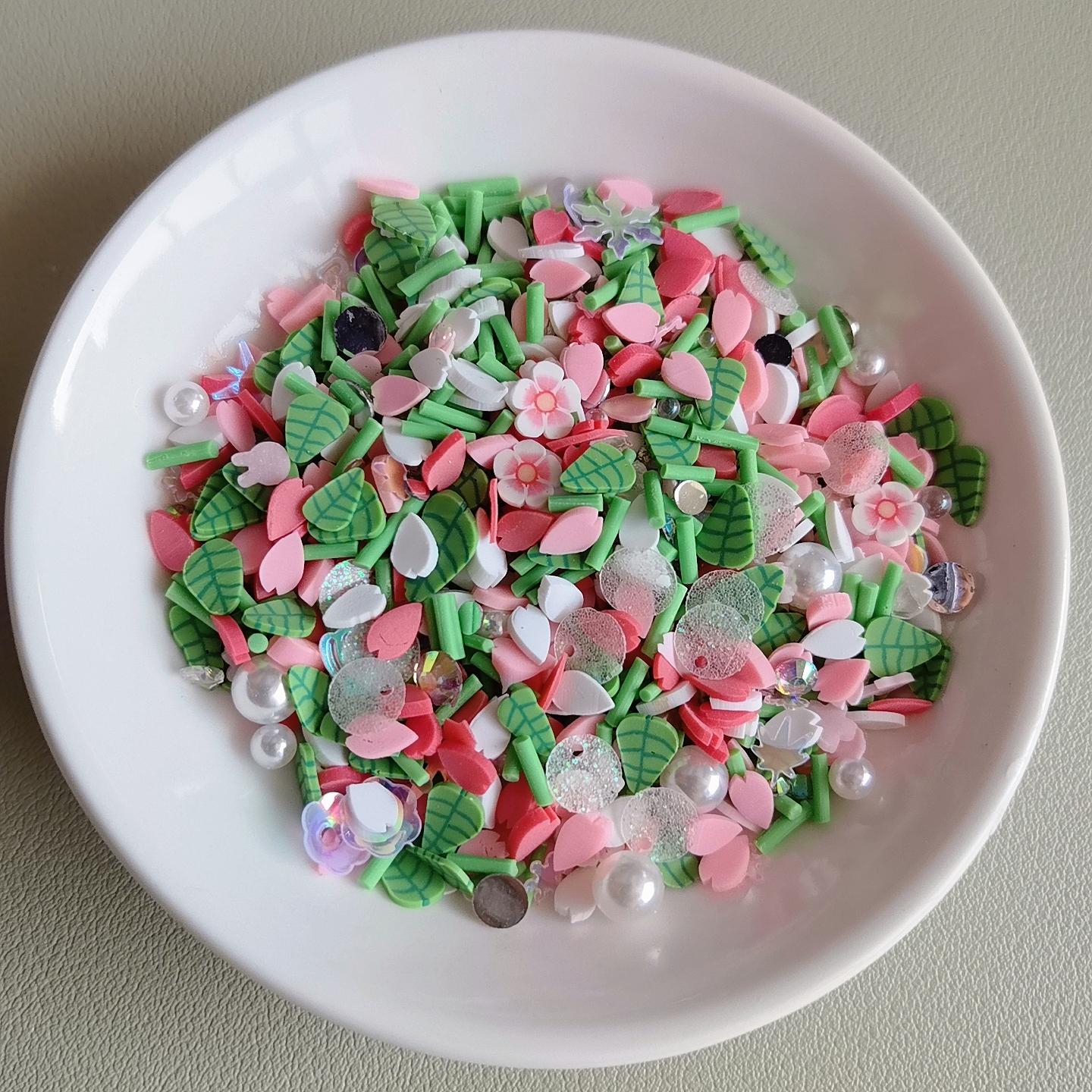 500g Polymer Clay Leaves Flowers Slices for Slime Sprinkles Decoration Art Decoration Mold Handmade Nail Art Crafts 500g/bag