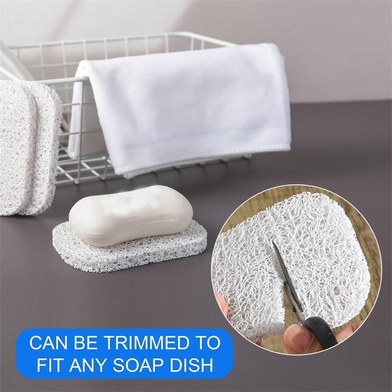 4Pcs Soap Saver Draining Lift Pad Self Draining Soap Bar Holder Nonslip Soap Dish Tray Shower And Bath Cleaning Sponge Holder