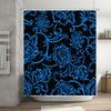Luxury Vintage Blue Black Shower Curtain for Bathroom Decor Waterproof Fabric Printing Flower Pattern Bath Room Shower Curtains