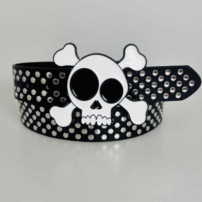New Punk European and American Pyramid Cyber Subculture Gothic Square Bead Rivet Belt for Women