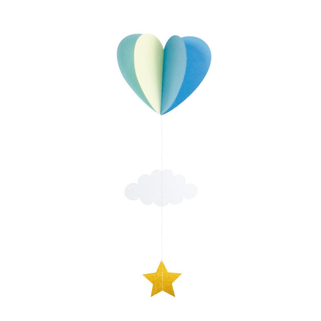 3D Heart & Hot Air Balloon Ornaments for Kindergarten Birthday Party Decor