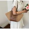 Bolso de hombro de paja para mujer