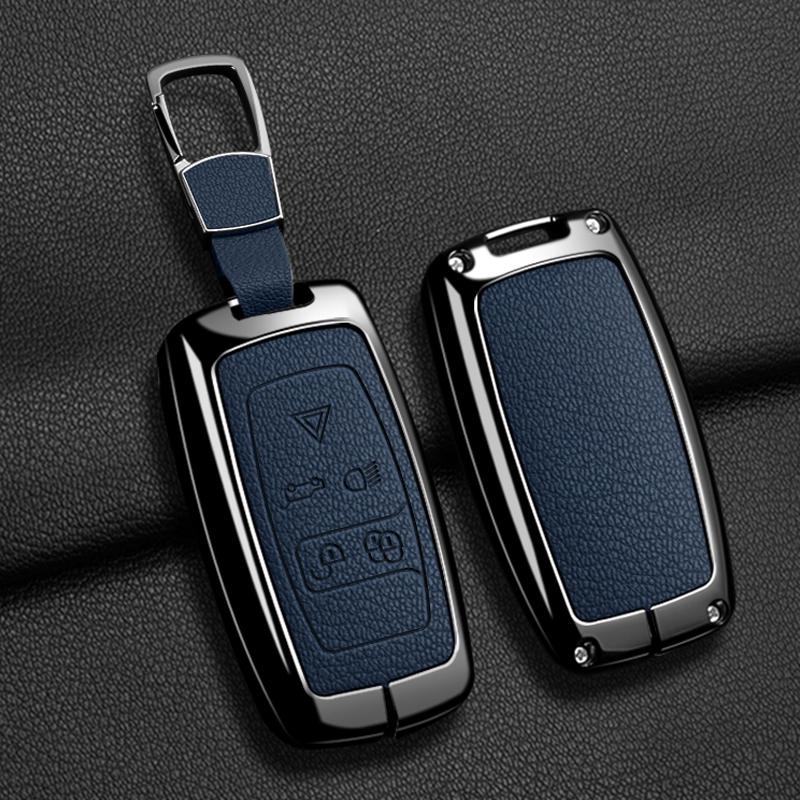 Car Key Case Cover For Land Rover Sport Freelander Discovery 4 Range Rover Sport LR4 2010-2012 Zinc Alloy Leather Auto Keychain