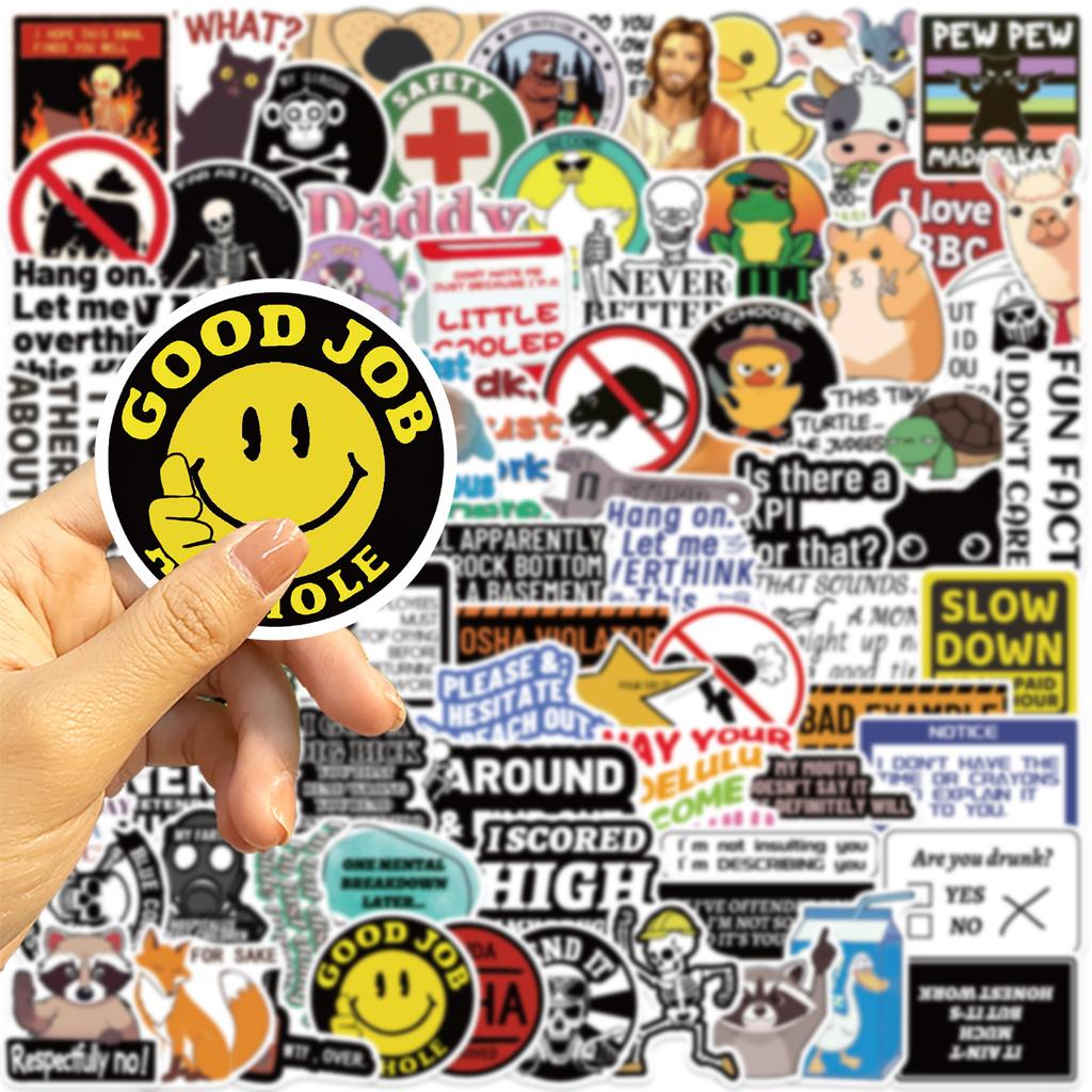 100 Fun Prank Meme Stickers Decorate Guitar Laptop Suitcase DIY Waterproof