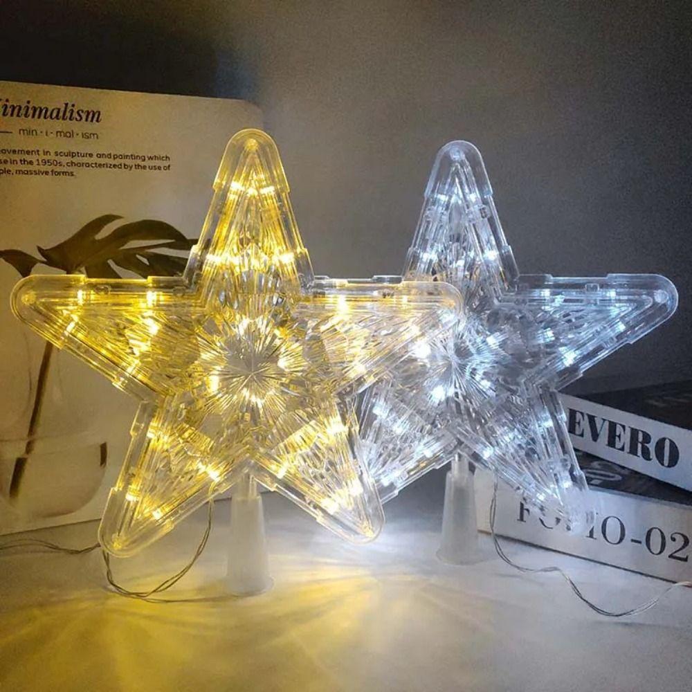 Warm/Colorful/White Light Christmas Tree Star Topper Luminous Star Light  New Year Celebration
