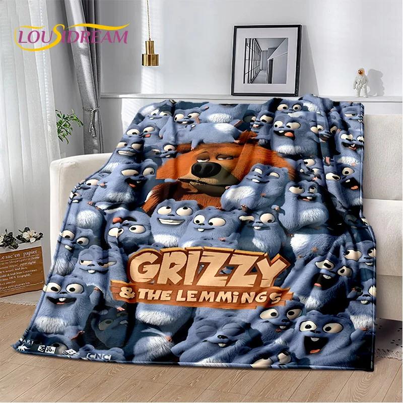 Cartoon Grizzy and The Lemmings Soft Flannel Blanket for Beds Bedroom Sofa Picnic,Throw Blanket for Cover Outdoors Leisure Gift