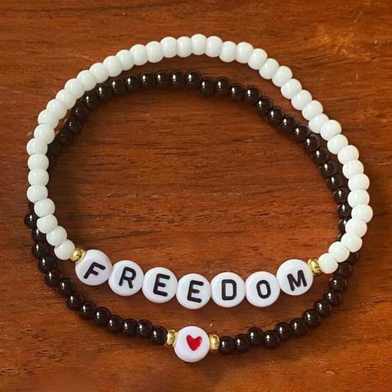 Freedom Bracelets Beaded Memorial Wristband Elastic Turning Point Patriotic Bracelets for Men Women Kids Commemorative Events