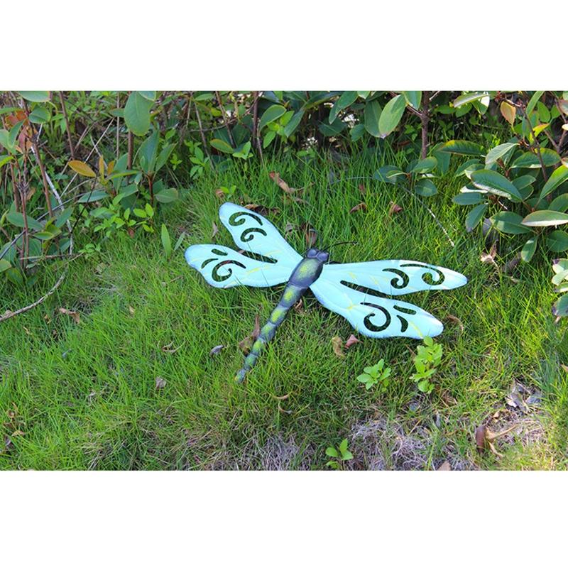 Metal Dragonfly Wall Decoration Garden Fence Outdoor Wall Art for Ideal Gift Outdoor Wall Decoration Suitable for Yard P