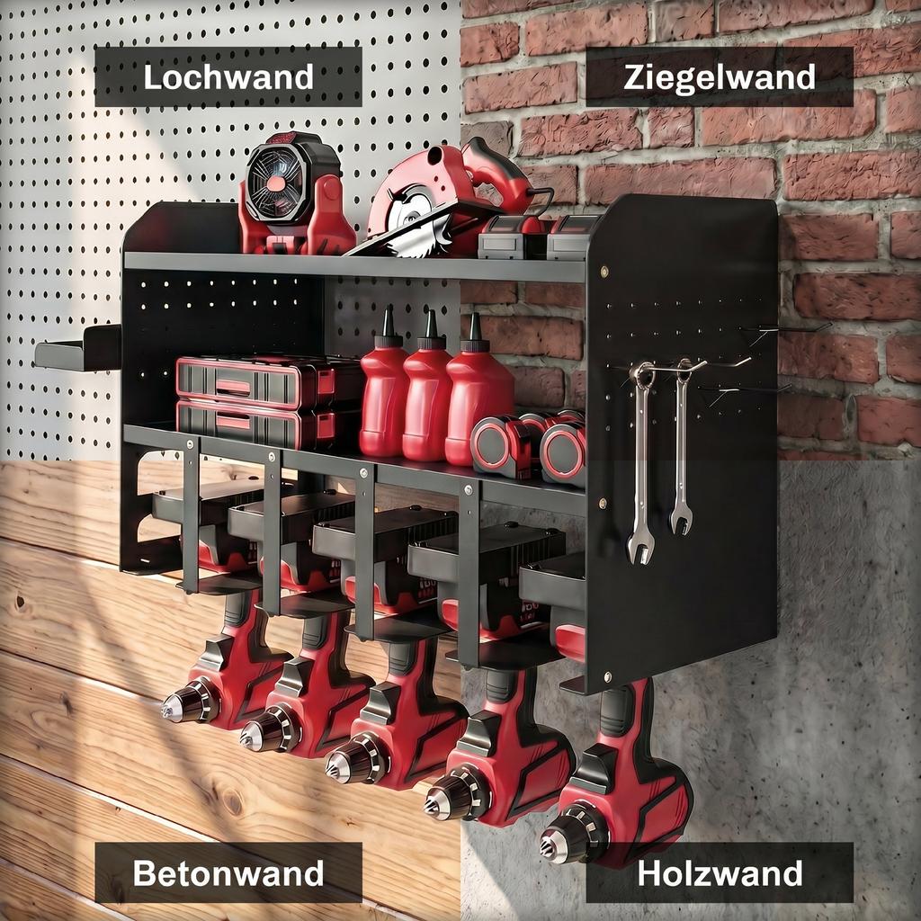 Garden Tool Organizer 2-Tier Garden Tool Stand with Hooks Side Compartment up to 50 kg 61.8 x 23 x 32.7 cm Black