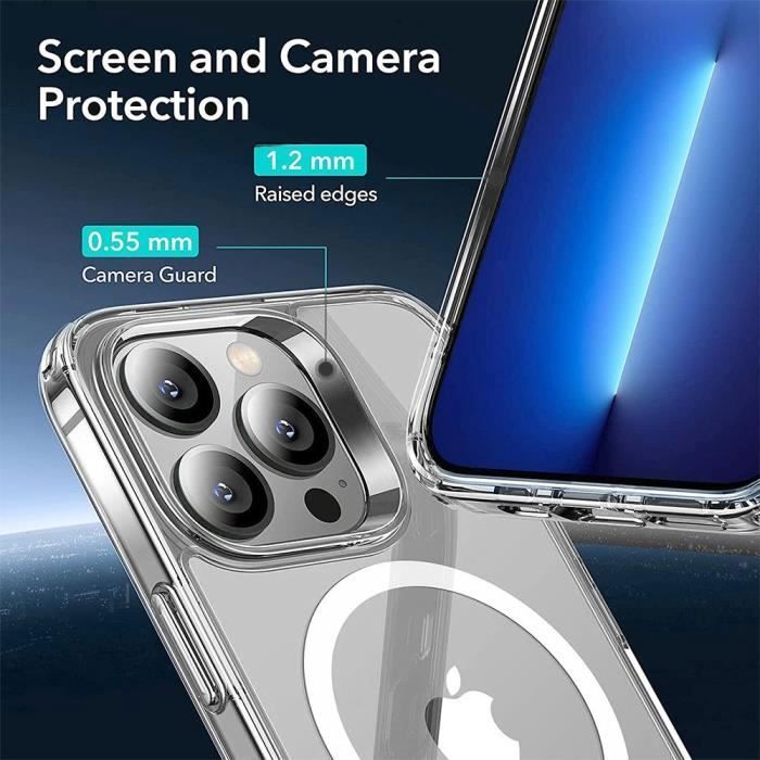 Protective Case - E.F.CONNECTION - for iPhone 14 Pro - Shockproof - Transparent - Magnetic Circle
