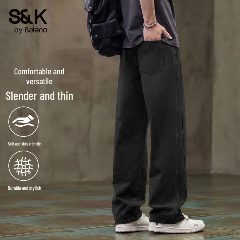Baleno S&K Men s Retro Straight-Leg Patchwork Jeans 2XL