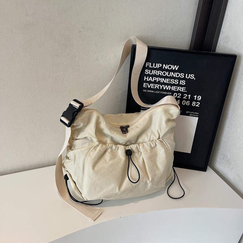Nylon Casual Crossbody Bag For Women With Drawstring Closure For Daily Use