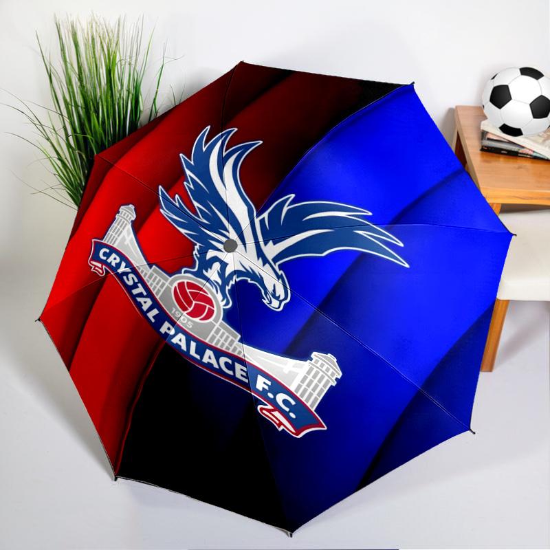 Crystal Fc Crest Printed Automatic Umbrella, 8-Frame for Travel, camping, Casual Umbrella, Essential Gift for for family and friends