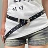 Punk Star Rivet Waist Belt Punk Style PU Leather Waistbands Vintage Y2K Wide Belt  Ornament