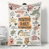 Inspiring Daily Affirmations Soft Blanket, 100% Polyester Knit Fabric, Positive Belief Gift, Support Women's Mental Health