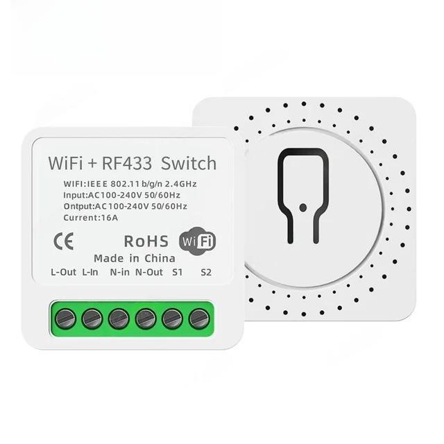 Compact WiFi + RF433 Smart Switch: Tuya Voice-Controlled Flush Mount Timer Switch