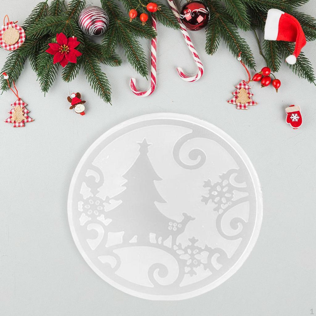 Christmas Coasters Model Crafts Cup Pad Creative Display Resin Epoxy for Living Room Home