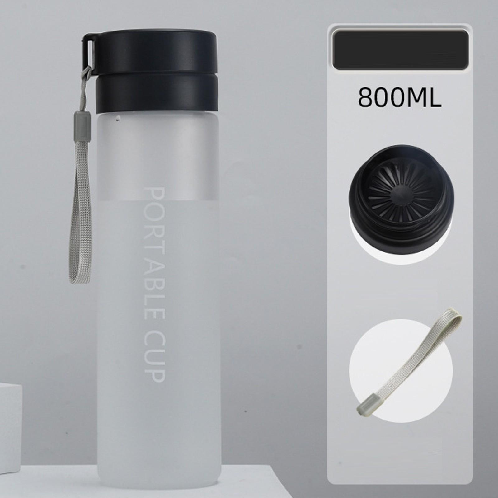 

800ml Sports Water Bottle Portable Large Capacity Cup Summer Ice Cold Water Jug One Size чёрный