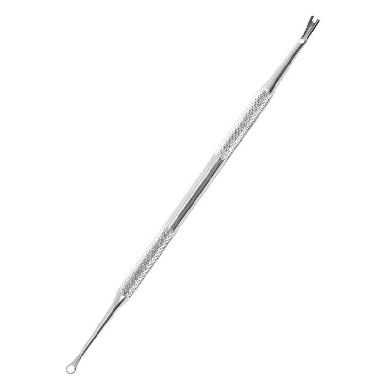 Russian-Style Double-Ended Nail Art Tool: Steel Cuticle Pusher & Slanted Polishing Head
