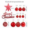 Christmas Tree Decorations Set: 100 Pieces with Tree Topper Star, Letter Tags, Hollow Plastic Balls, and Baubles Ornaments.