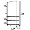 Clothes Rack Double Rods Clothing Racks On Wheels Rolling Clothes Organizer For Coats Shirts Dress Multi-functional Bedroom