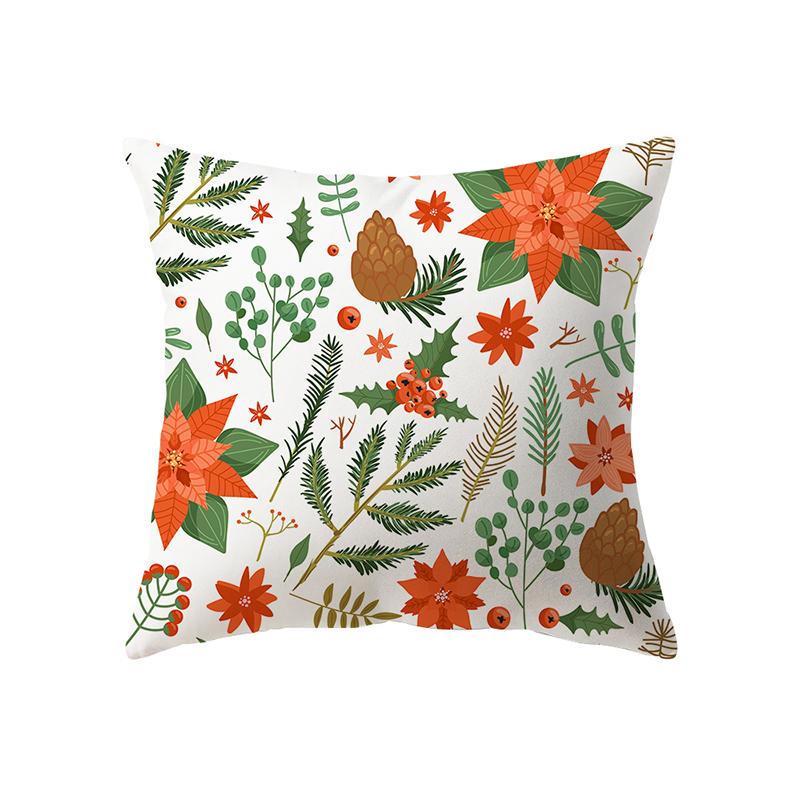 Christmas Theme Cute Santa Claus Print Pattern Cushion Cover Home Living Room Sofa Decoration Pillow Pillow Cover