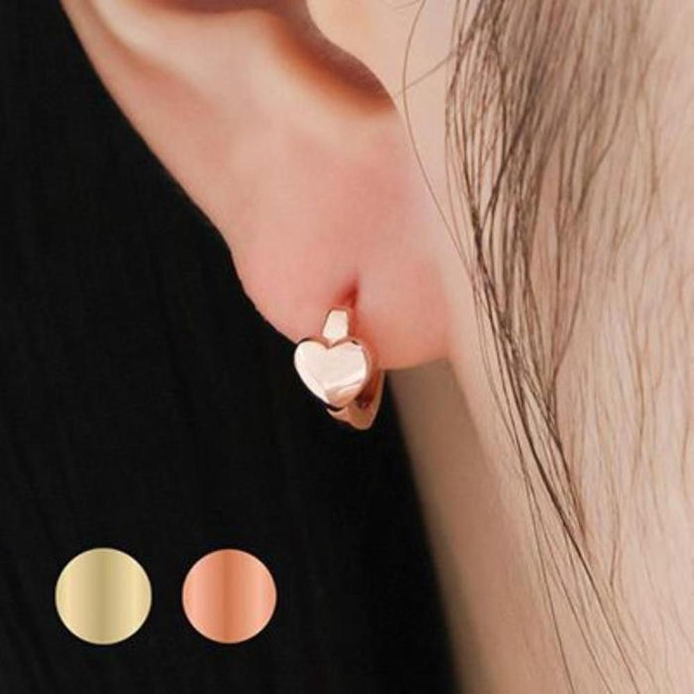Women's Silver 925 Ring Pink One-Touch Gold Petite Earrings_3 (40017980)