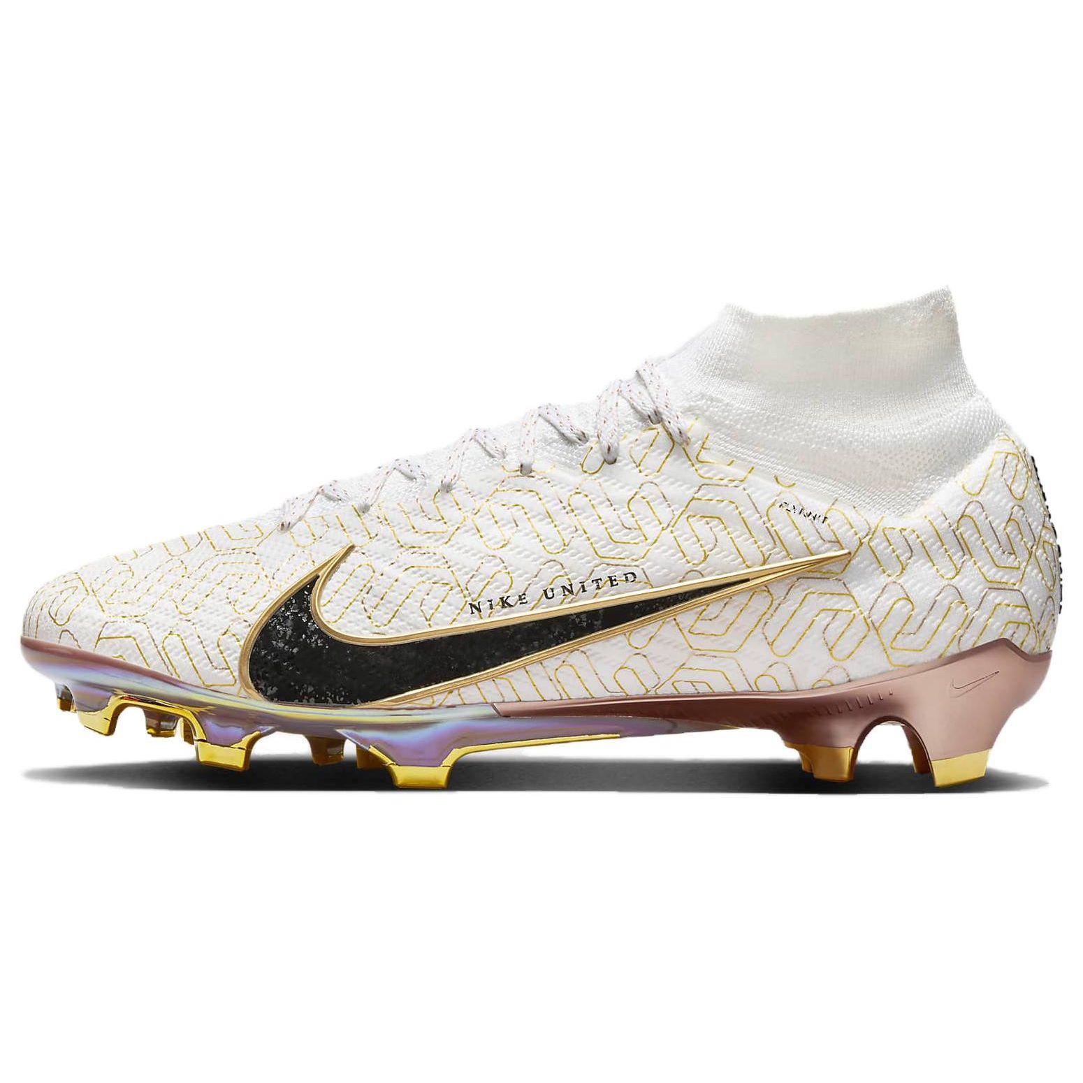 

Nike Увеличить Mercurial Superfly 9 Elite FG United Golden Pack Мужские кроссовки Белый Металлик-Золото Черный HJ0707-100