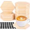 5pcs Round/Square Unfinished Coasters DIY Cup Pads Wood Crafts Cup Mat  Dish