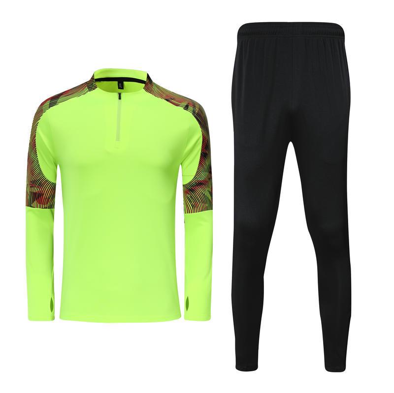 Unisex Half-Zip Long-Sleeve Football Training Set with Pants