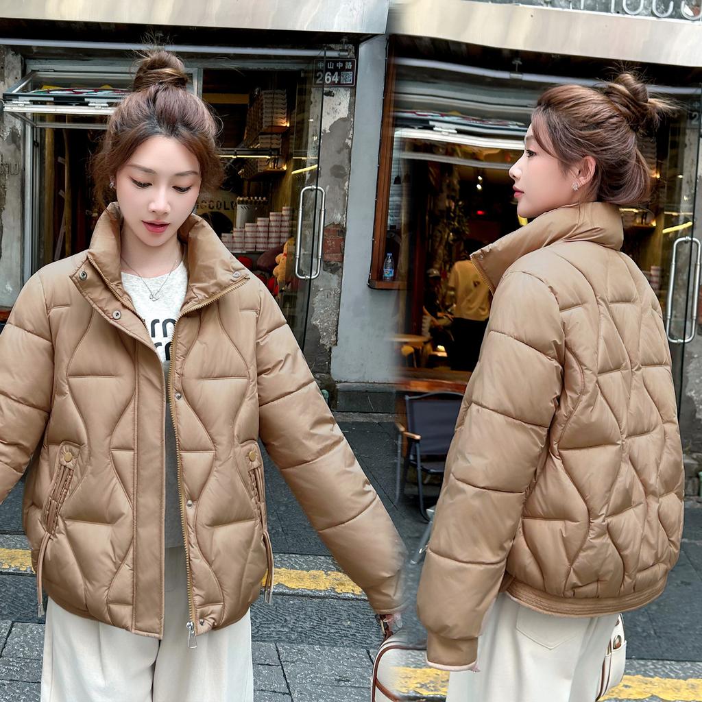 2025 Fashion New Cotton-padded Clothes, Winter Cotton-padded Clothes, Stand-up Collar Short Cotton-padded Jackets, Foreign Style Versatile and Thin