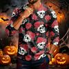 Men's Long Sleeve Shirt with Halloween Print for Casual Everyday Wear