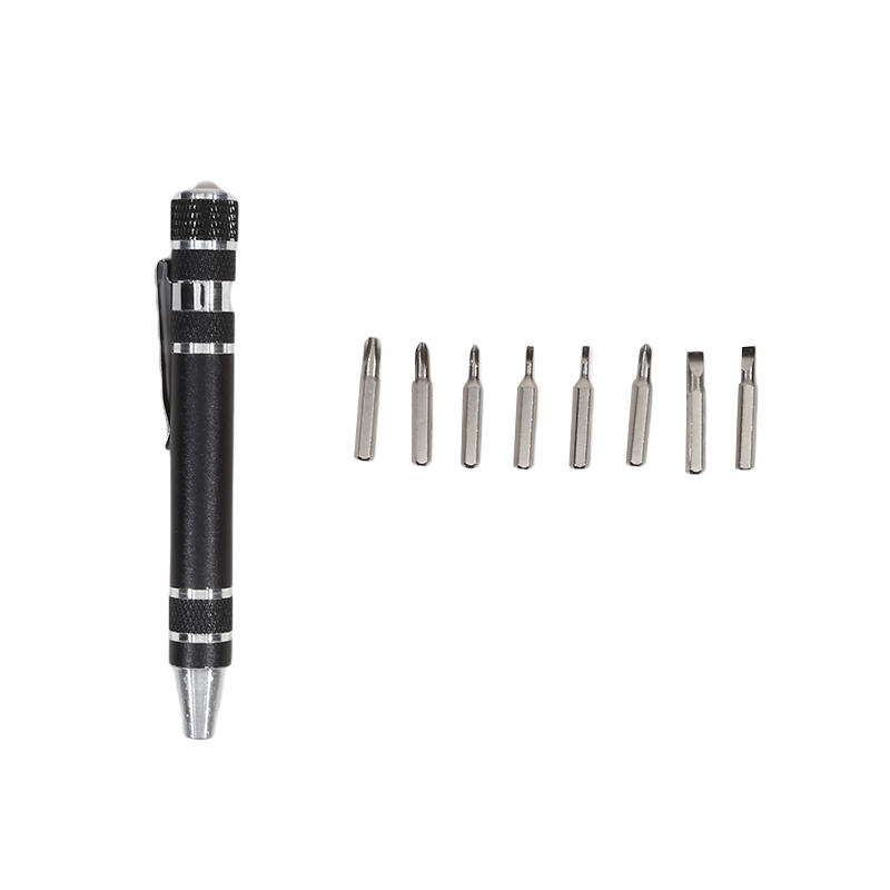 Tournevis manuel 8-en-1 Type stylo Portable Multi-spécifications Avec tête de tournevis magnétique Outil de tournevis Tête de tournevis haute densité