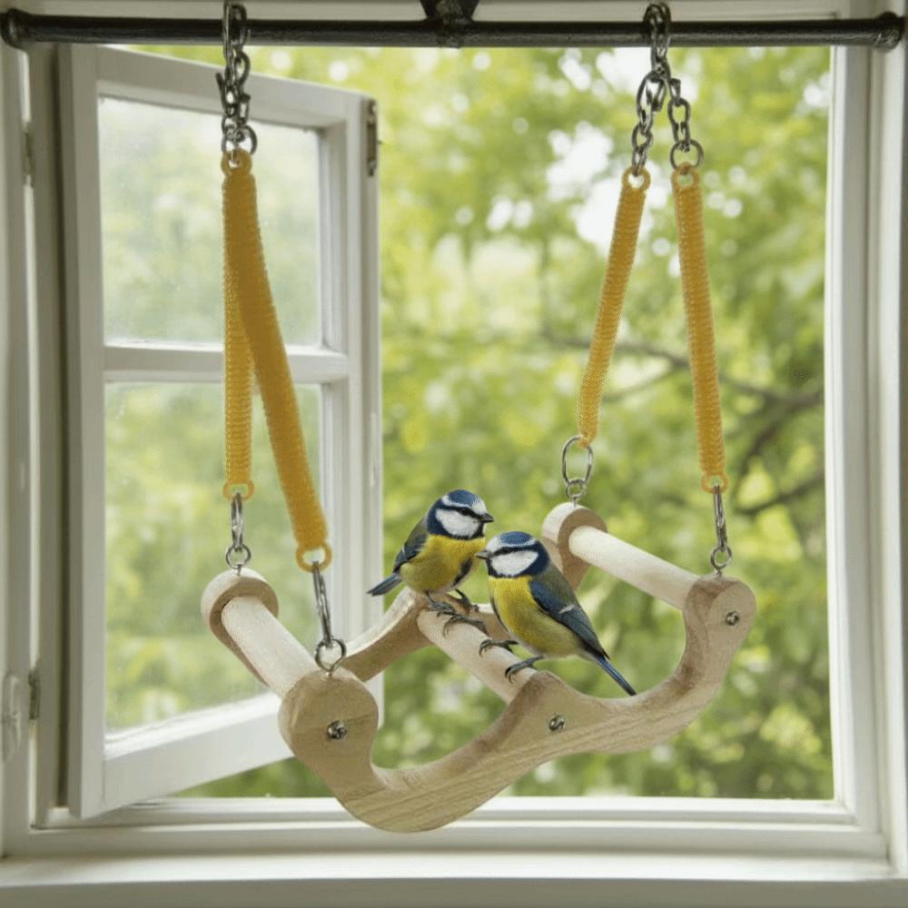 Wear Resistant Wood Bird Swing Chew-resistant Parrot Play Rack Bird Training Stand  Bird Enrichment
