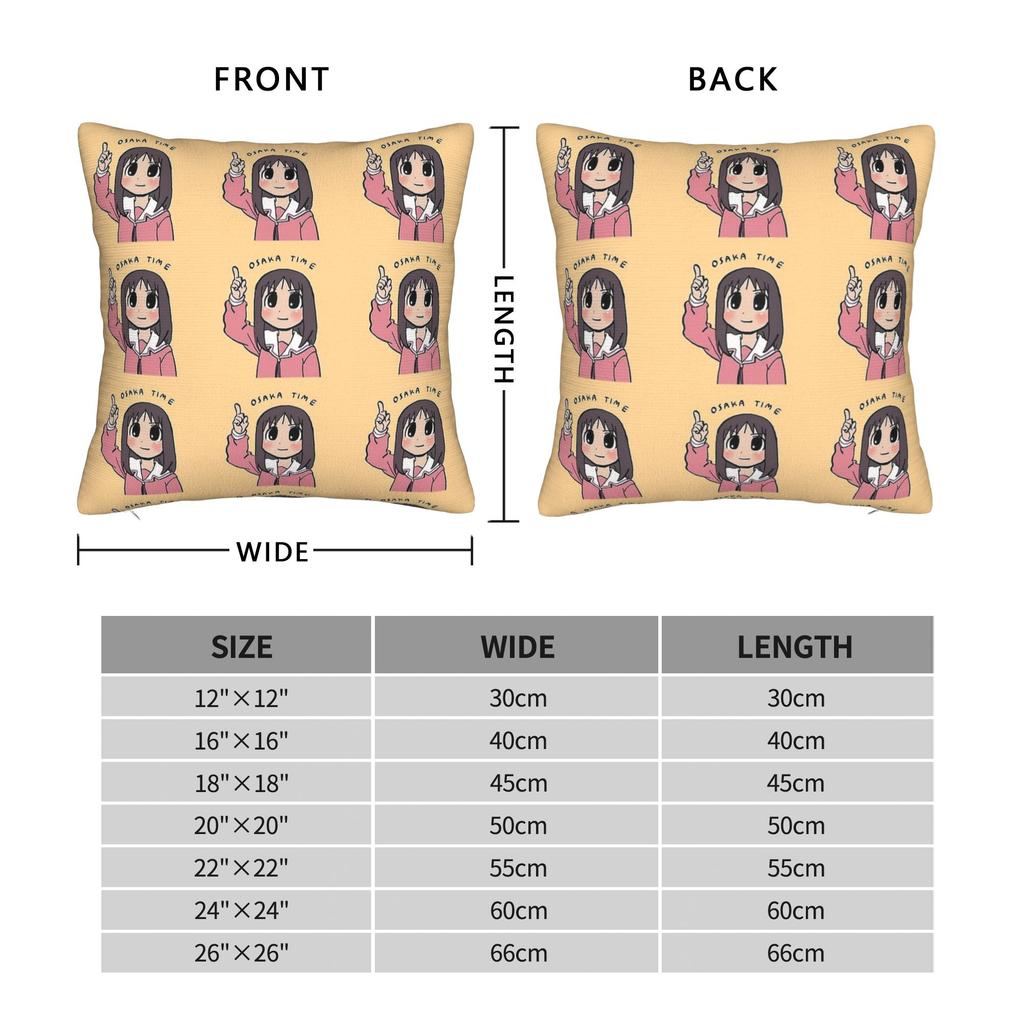I Draw Osaka Pointing Up Osaka Time Text Azumanga Daioh Pillowcases Pillow Case For Sofa Couch Bed Living Room Pillow Cover
