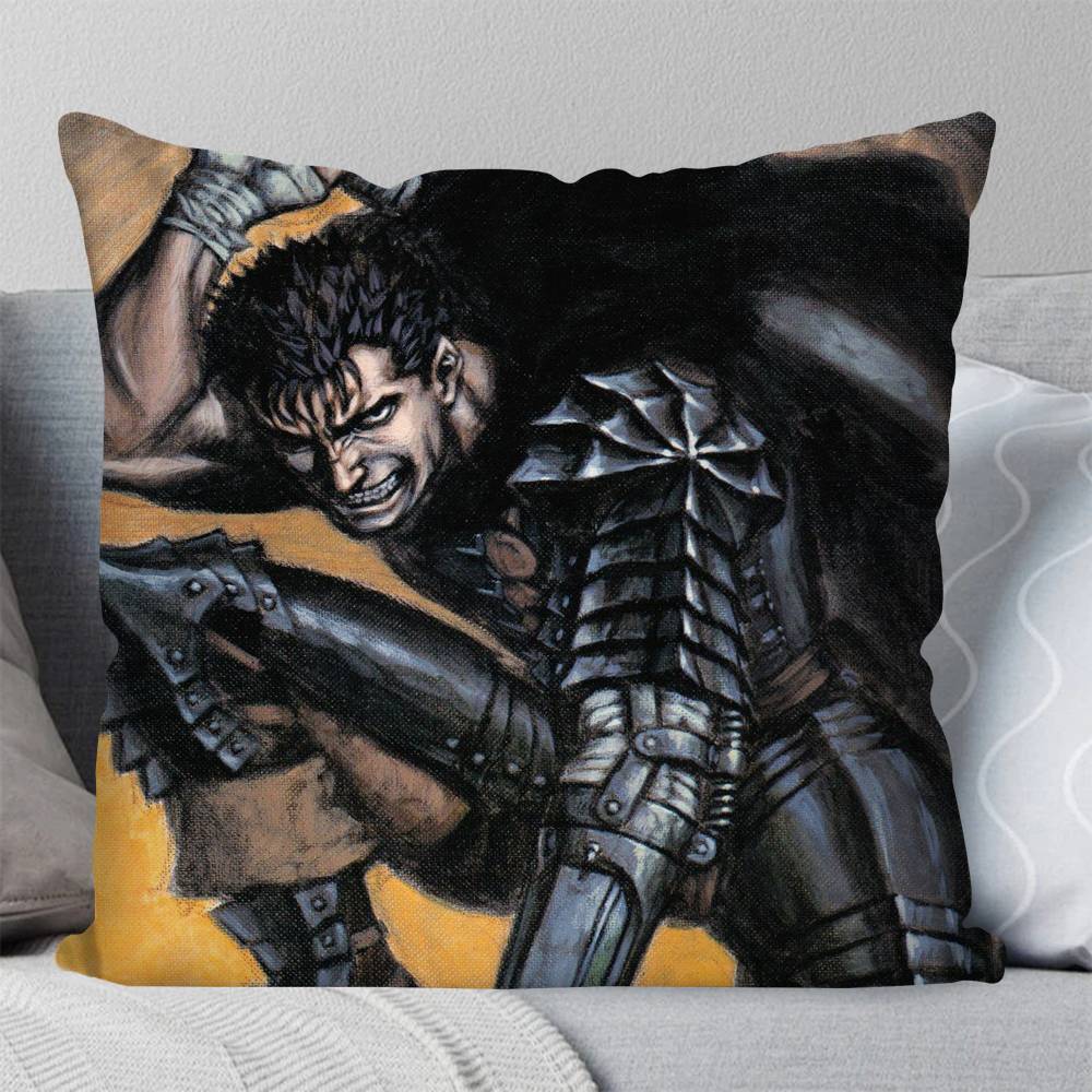 Berserk Guts Anime Pillow Case Fashion Square Pillowcase Bedroom Sofa Room Ins Decoration Leisure