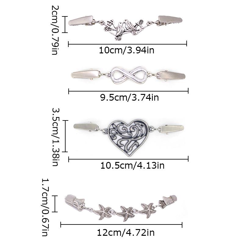 1PC Women Shawl Vintage Brooch Pin Cardigan Shirt Collar Sweater Clips Duck Clip Blouse Clips Jewelry