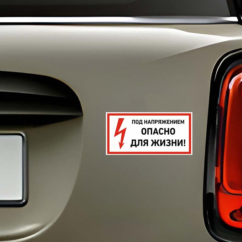 2 PCS high Pressure stickers. 20x10 cm. Self-adhesive Vinyl Decal Waterproof For Car Accessories Y221