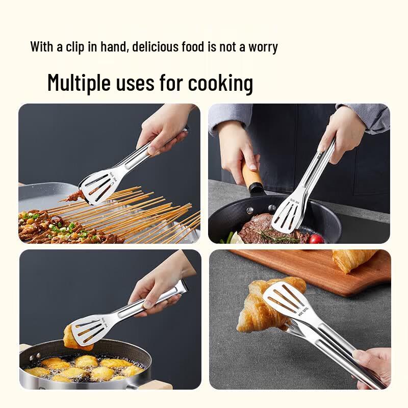 Chui Da Huang 304 Stainless Steel Multi-function Food Tongs